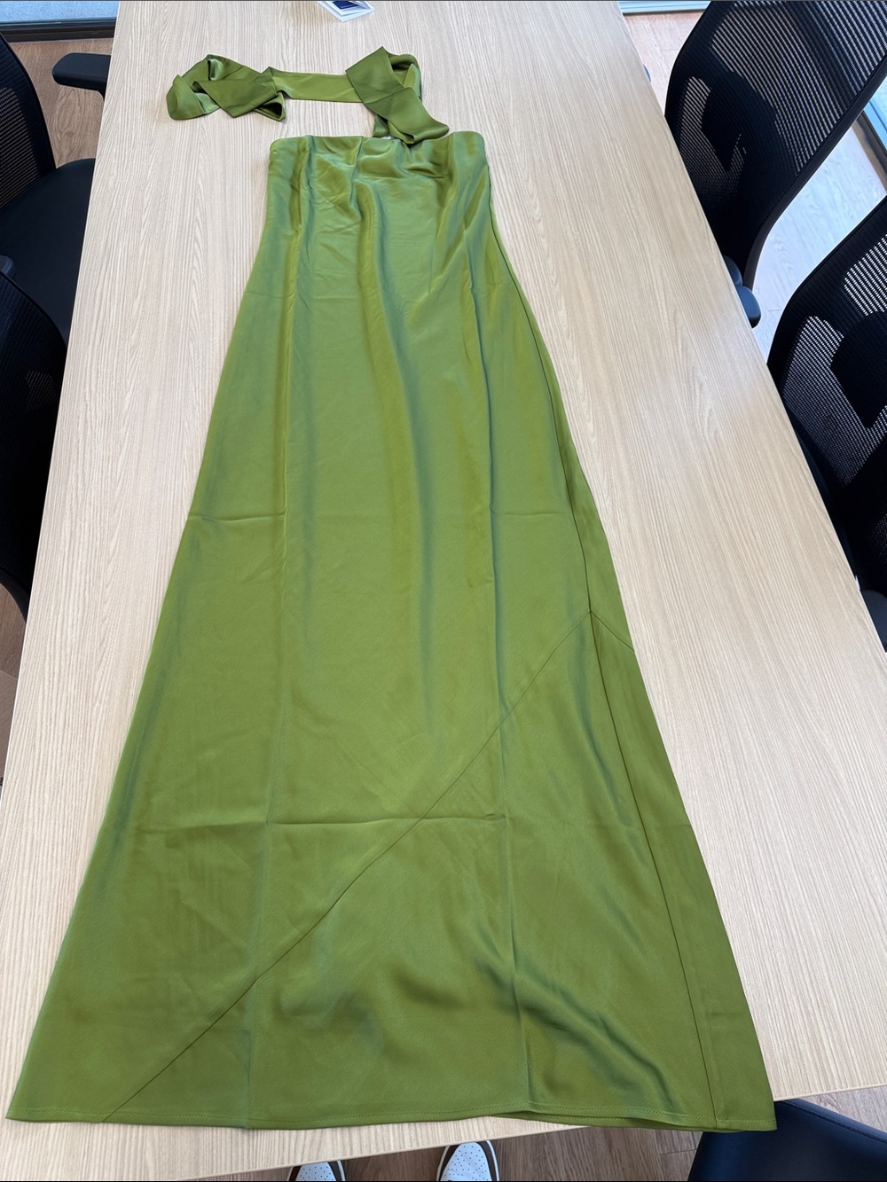 Olive Green strapless Maxi Dress - Few Moda new with tags